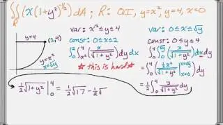 Double Integrals Selecting the Order of Integration
