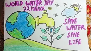 world water day drawing//save water save life drawing poster ideas//save nature poster making