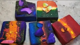 Dyed Multi Coloured Vibrant Block Gym Chalk Compilation @ana.asmrcrunch915