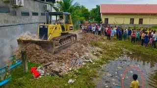 First Start New Perfect Project !! Complete100% Landfill Process by Bulldozer Komat'su & Dump Truck