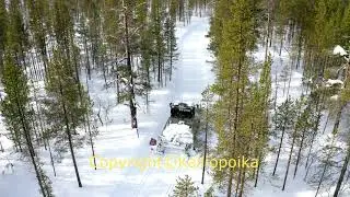 Latukone ilmasta kuvattuna. Urho Kekkosen Kansallispuisto. Dji Mavic 2 Pro drone
