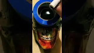 What is this a zombie of? 🤔 #mask #skull #custom #painting #art #shorts
