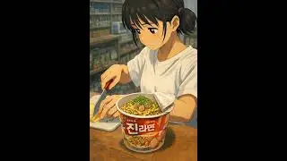 Cozy Night Ramyeon ASMR 🍜 | Ghibli-Style Korean Convenience Store Cooking