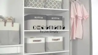 DECOMOMO Spacious Foldable Fabric Storage Basket with Handles | Closet Organizer Storage Bin