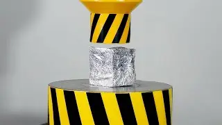 HYDRAULIC PRESS PRESSES THE FOIL TO A HOMOGENEOUS ALUMINUM STATE