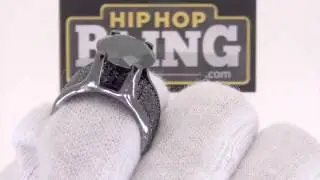 360 Bling Bling 20ct Solitaire Iced Out Ring Black on Black