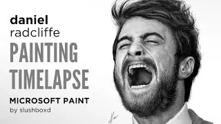 Daniel Radcliffe portrait in monochrome | MICROSOFT PAINT | Timelapse | #slushboxd