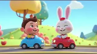 JJ and Bunny Learn Sharing with Cars | Nursery Rhymes & Kids Songs