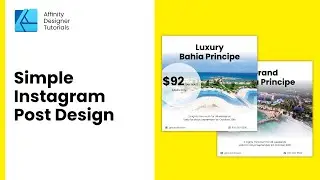 Affinity Designer Tutorial | Instagram post design (hotel ad)