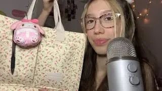 ASMR What’s in My Travel Bag 🇧🇷✈️ | Sticky Book Tapping + Mouth Sounds & more