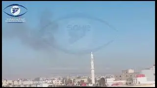 &ldquo;SOHR camera&rdquo; captures plumes of smoke in Al-Qamishly city,  after attacks by Turkish drones
