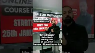 HP Sub Inspector 2022 | Online Batch | Starting From 25th January 2023 | HP Studies
