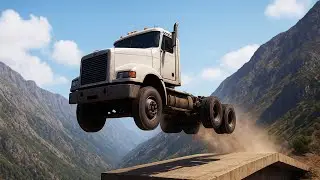 Truck vs High Mega Ramp Physics Test #057 &ndash; Realistic Speed Truck Crash &ndash; BeamNG Drive