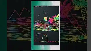Scratch Paper art| Easy nature drawing on scratch paper #satisfying #art #shorts