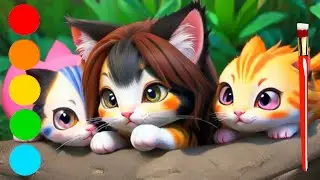 Drawing Cats for kids Малюємо Котиків для дітей