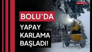 Bolu&rsquo;da, kış turizmi i&ccedil;in yapay karlama başladı!