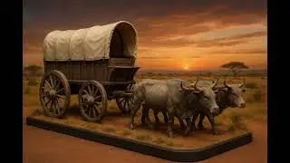 Voortrekker Ox Wagon | Stunning Great Trek Tribute Figurine at Sunset