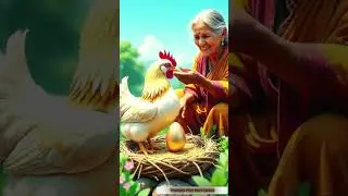 An old indian lady finds a golden egg #ai #egg #magical #golden #hen #farming