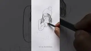 How to draw a girl with a coffee mug || pencil sketch drawing step by step