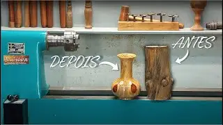 Torneando Vaso com nós aparentes @wood turning