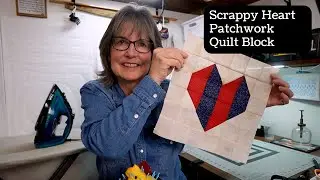 Easy Patchwork Heart Quilt Block for Beginners | Red White and Blue Design