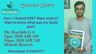 Sucess Story 5 Podcast with Kartik G A GPAT 21 AIR 268 NIPER 21 AIR 240