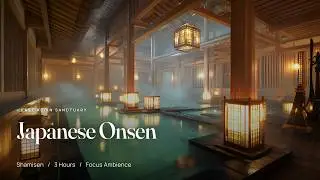 4K Japanese Onsen Shamisen - ADHD Focus Music | 70 BPM | 3 Hours