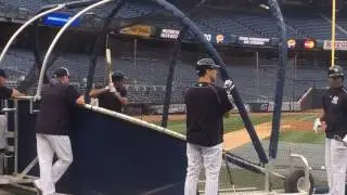 Yankees' Alex Rodriguez takes batting practice