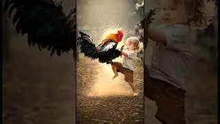 Kid vs Rooster: Battle of the Century! 😳🐓 #KidVsRooster #FunnyShorts #EpicBattle #ViralShort #funny