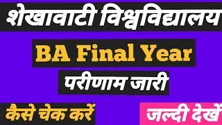 PDUSU BA final Year Result 2021 | Shekhawati University ba final year result | Rajasthan University