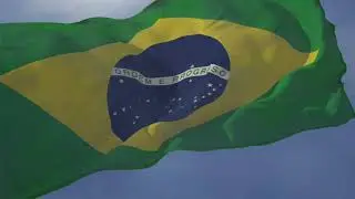 National Anthem of Brazil and Waving Flag