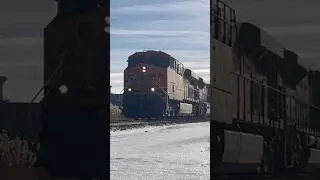 BNSF and KCS power lead a sand train!