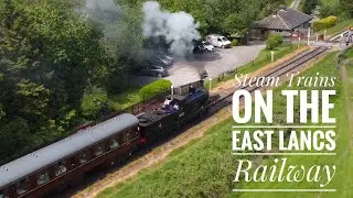Steam locos on the East Lancashire Railway - Drones view