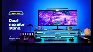 This Gaming Monitor Stand Does it All - Vaydeer 2 Tiers Dual Monitor Riser Stand