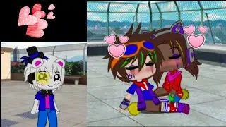 Gregory x Cassie first kiss gacha fnaf my old au