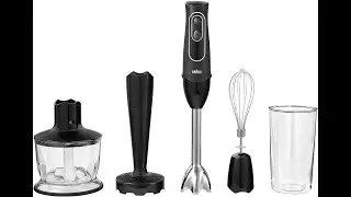 Braun 4-in-1 Immersion Hand Blender, Powerful 350W Stainless Steel Stick Blender, Multi-Speed.