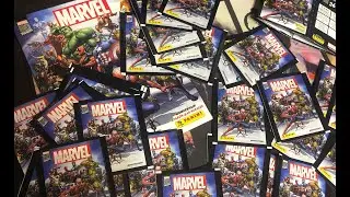 MARVEL 80 лет. Новая коллекция наклеек от PANINI.Распаковка блока из 36 пакетов