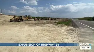 Four-lane expansion construction underway south of Watford City on US-85