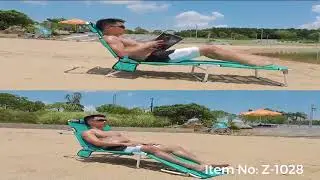Folding beach bed sunbed easy folding chair can be switched to 
