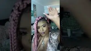 Glamorous transformation with pink box braids #makeupartist