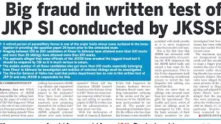 JK Police Sub Inspector recruitment Fraud? Demand Proper investigation