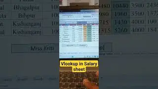 Vlookup in Salary sheet #shorts #salarysheet #excel