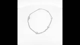 14kt White Gold Diamond Anklet