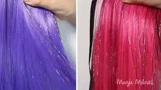 NEW! Sparkle Kitty 2-Pack Periwinkle and Pink Tinsel Ponytail Extensions