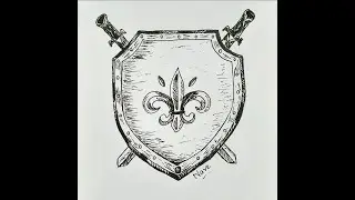 How to draw Protective Shield and Swords | Inktober 2021 Week 14 Challenge | Prompt - Shield |