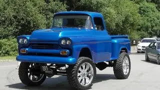 Custom & American Cars Leaving a Car Show 1   June 2017