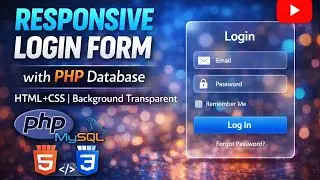 responsive login form with php database |HTML + CSS background transparent  #htmlcss #bootstrap #php