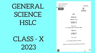 General Science HSLC Class 10 SEBA Assam Question Paper 2023