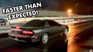 BOUNCING OFF THE REV LIMITER In Our Salvage Z28 Camaro 1995/ First Pass at the Track!
