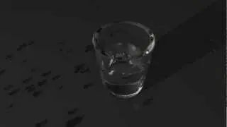 glass of water using realflow maya